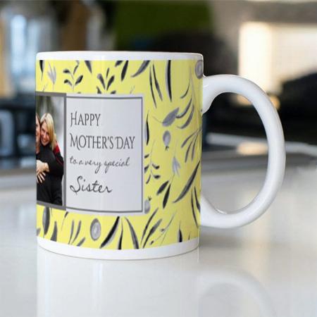 Floral Yellow Happy Mother's Day Customized Photo Printed Coffee Mug
