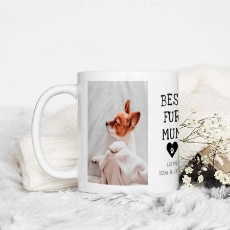 Modern Best Fur Mum Paw In Heart 2 Photo Customized Photo Printed Coffee Mug