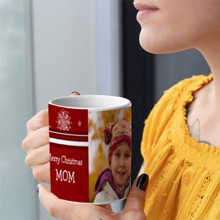 Photo Merry Christmas Mom Customized Photo Printed Coffee Mug