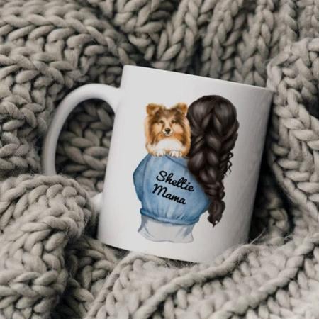 Dog with Girl Design Customized Photo Printed Coffee Mug