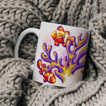 Clown Fish & Coral Bone China Customized Photo Printed Coffee Mug