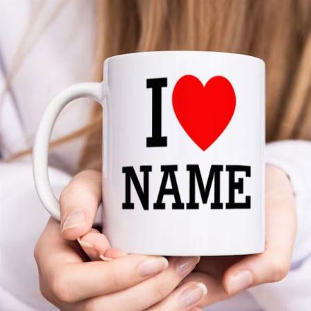 I Heart Name Customized Photo Printed Coffee Mug