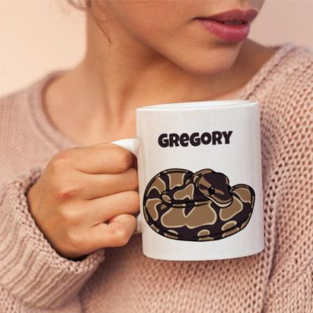 Ball Python Snake Brown and Tan Customized Photo Printed Coffee Mug