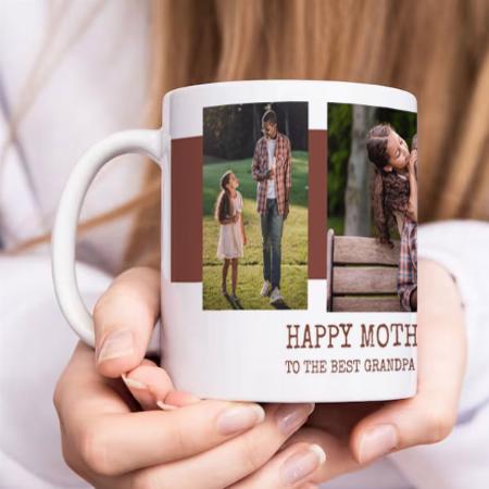 Mother's Day Best Ever 3 Photo Rust Brown Customized Photo Printed Coffee Mug