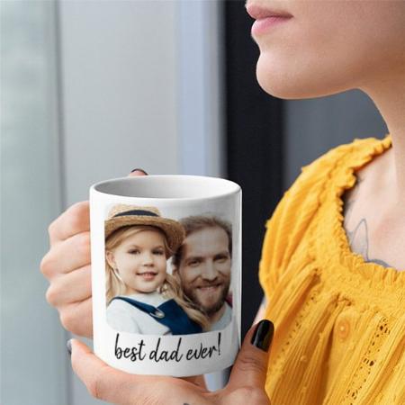 Best Dad Ever Modern Photo Customized Photo Printed Coffee Mug