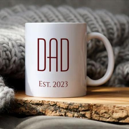 Dad Father's Day Modern Simple Red White Customized Photo Printed Coffee Mug