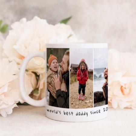 5 Photos of Kids World's Best Daddy Customized Photo Printed Coffee Mug