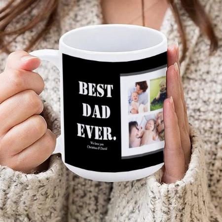 Photo Collage Best Dad Ever Fathers Day Customized Photo Printed Coffee Mug