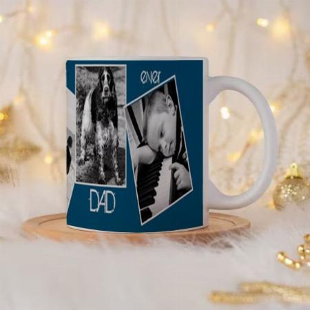 Minimal Best Dad Ever black & white Photo Customized Photo Printed Coffee Mug
