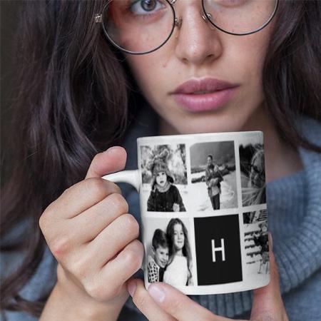 Black & White Photo Collage Customized Photo Printed Coffee Mug