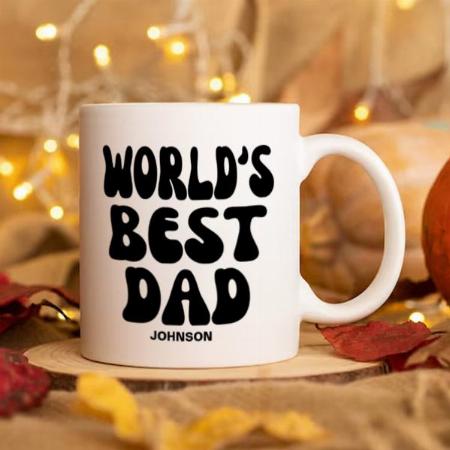 World's Best Dad Modern Black White Father's Day Customized Photo Printed Coffee Mug
