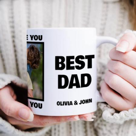 Best Dad Vibes modern photo Black Father's Day Customized Photo Printed Coffee Mug