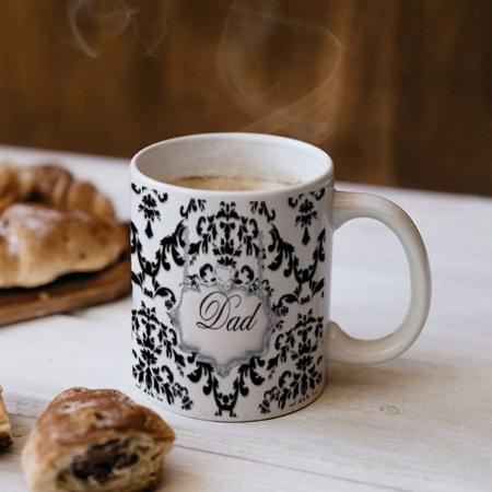 Father's Day Damask Glitter Customized Photo Printed Coffee Mug