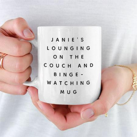 Funny Lazy Watching TV Customized Photo Printed Coffee Mug