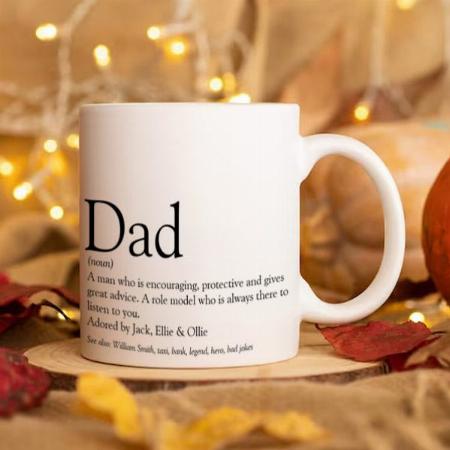 Black and White Cool Dad Father Definition Customized Photo Printed Coffee Mug