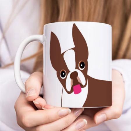 Boston Terrier Red Brown and White Customized Photo Printed Coffee Mug