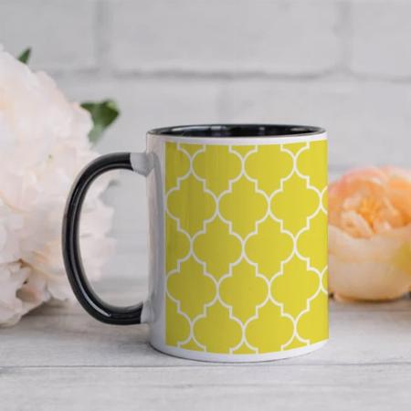 Yellow Quatrefoil Customized Photo Printed Coffee Mug