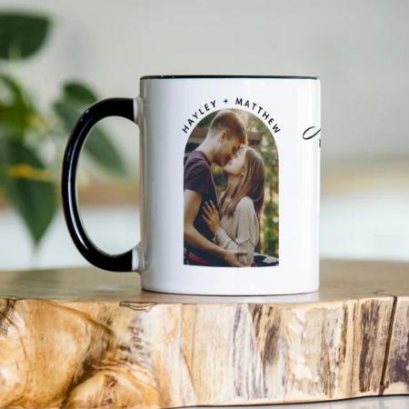 Script Engagement Photo Better Together Customized Photo Printed Coffee Mug