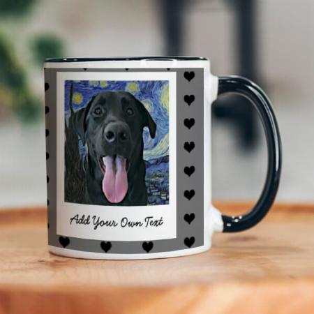 Black Heart with Photo Customized Photo Printed Coffee Mug