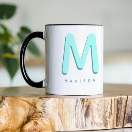 Modern Cute Fun Custom Name 3D Monogram Customized Photo Printed Coffee Mug