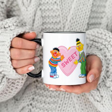 Ernie & Bert Big Valentine's Heart Customized Photo Printed Coffee Mug