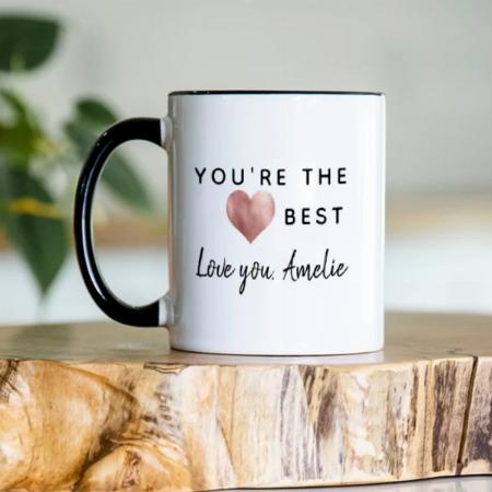 Custom Fun Cute You're the Best Rose Gold Heart Customized Photo Printed Coffee Mug