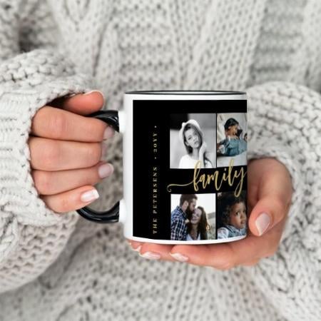 10 Photo Collage Your Text Family Script Customized Photo Printed Coffee Mug