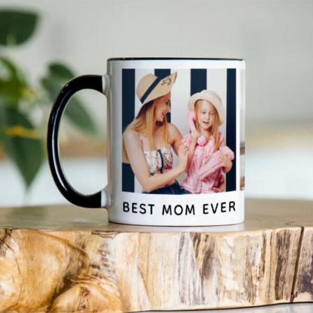 Best Friends Two Photos and Modern Text Customized Photo Printed Coffee Mug