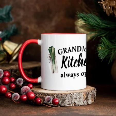 Modern Grandma's Kitchen Is Always Open Customized Photo Printed Coffee Mug