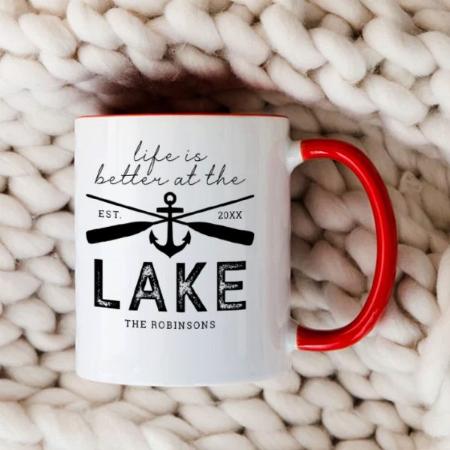 Life is Better at the Lake Design Customized Photo Printed Coffee Mug