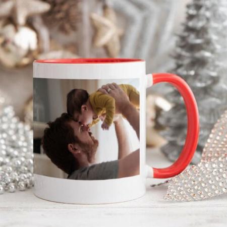 The Day Met My Daddy Photo First Father's Day Customized Photo Printed Coffee Mug