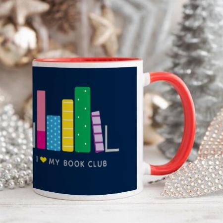 Fun Book Club in Blue and Yellow Customized Photo Printed Coffee Mug