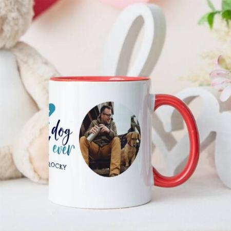 Best Dog Dad Ever 2 Photo Customized Photo Printed Coffee Mug