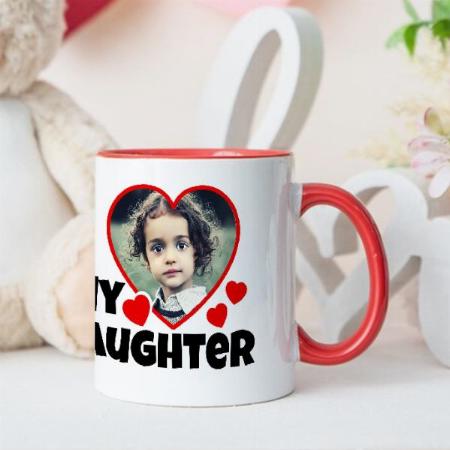 I Heart My Daughter Design with Photo Customized Photo Printed Coffee Mug