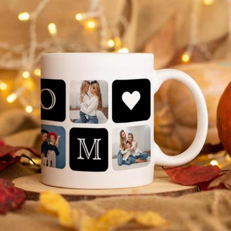 Modern 5 Photo Mom Design Customized Photo Printed Coffee Mug