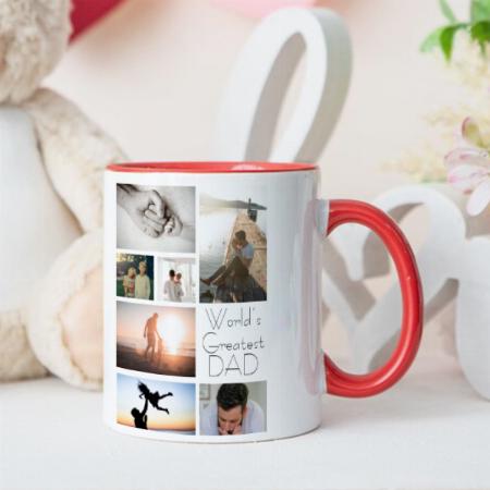 World’s Greatest Dad Family Child 7 Photo Collage Customized Photo Printed Coffee Mug