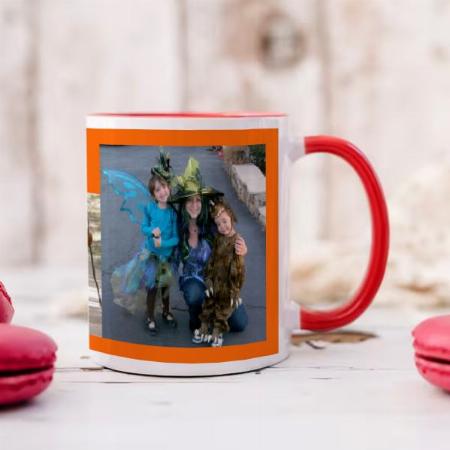 Orange Photo Collage Customized Photo Printed Coffee Mug