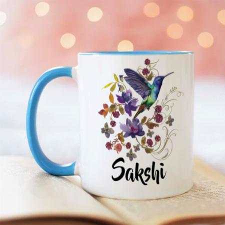 Watercolor Hummingbird Floral Design Customized Photo Printed Coffee Mug