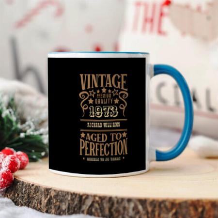 Vintage Whiskey Birthday Themed Customized Photo Printed Coffee Mug
