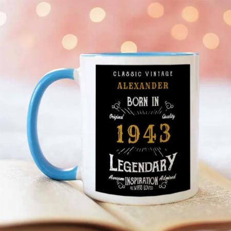 80th Birthday Retro Customized Photo Printed Coffee Mug