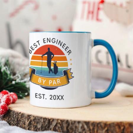 Best Engineer By Par Coworker Birthday Golf Fan Design Customized Photo Printed Coffee Mug