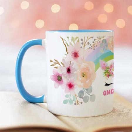 Girls UNICORN 13th Birthday Design Customized Photo Printed Coffee Mug