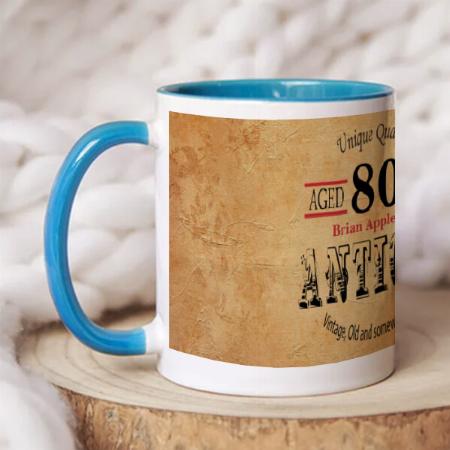Vintage 80th Birthday Design Customized Photo Printed Coffee Mug