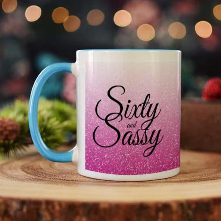 Pink Glitter Birthday Design Customized Photo Printed Coffee Mug