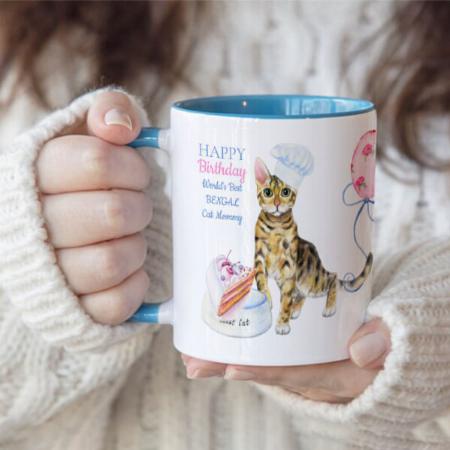 Happy Birthday Cat Design Customized Photo Printed Coffee Mug