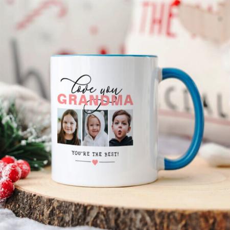 Love You Grandma 3 Photo Customized Photo Printed Coffee Mug