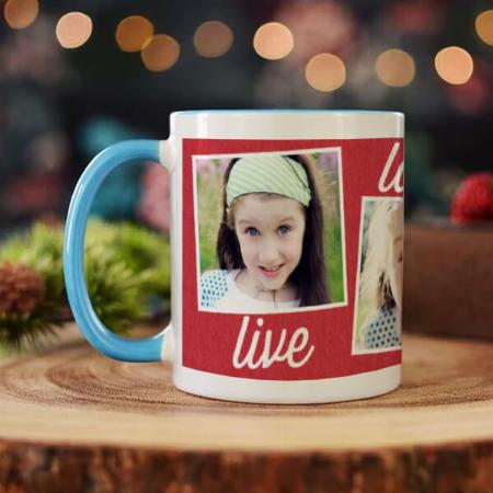 Live Laugh Love Photo  Customized Photo Printed Coffee Mug