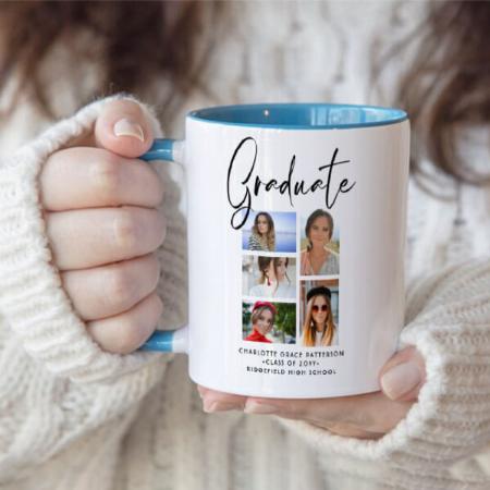 Elegant Multi Photo Graduation Customized Photo Printed Coffee Mug