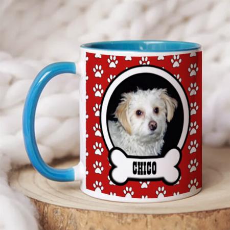 Paw Prints Red Pet Photo Customized Photo Printed Coffee Mug