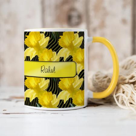 Yellow Daffodils Pattern Floral Customized Photo Printed Coffee Mug